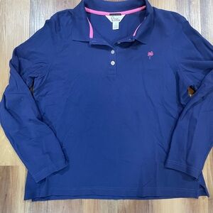 Lilly Pulitzer Blue Shirt with Pink Accents